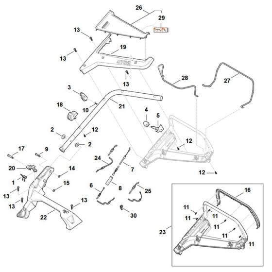 Handle Assembly for Stihl RM 453.3 V