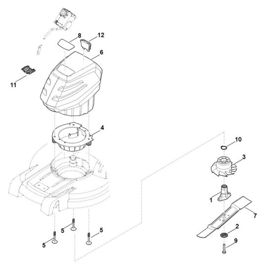 Engine and Blade for Stihl Mower