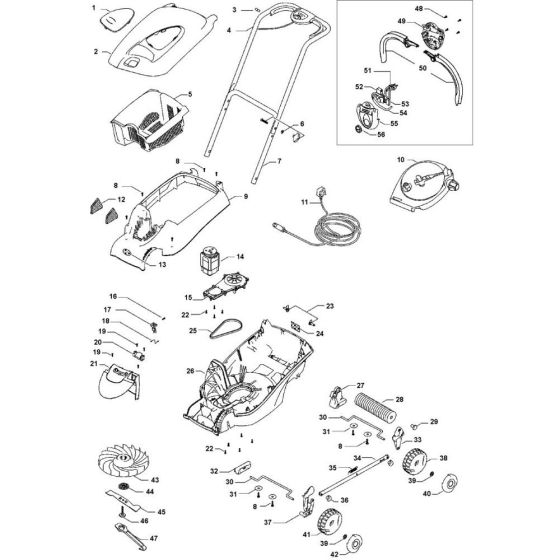 Flymo ROLLER COMPACT 3400 Assembly