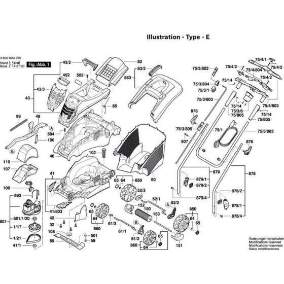 Bosch Rotak 37 Lawnmower Parts
