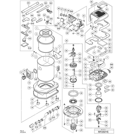 Main Assembly for Hikoki RP250YE