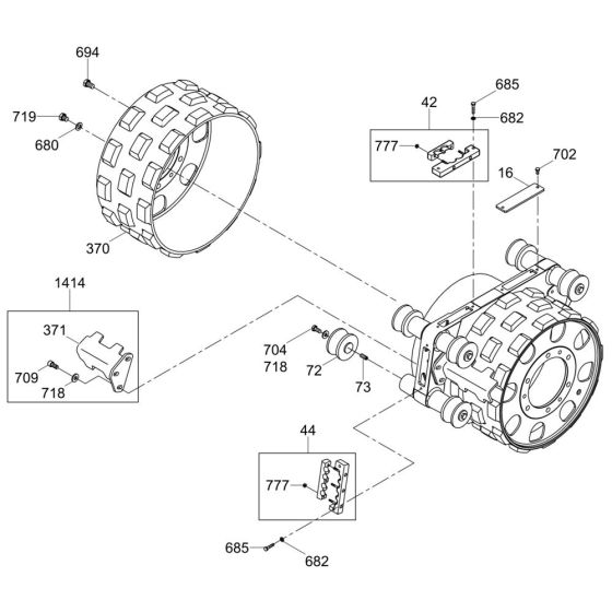 Front Drum Assembly for Wacker RT56-SC2 Trench Roller