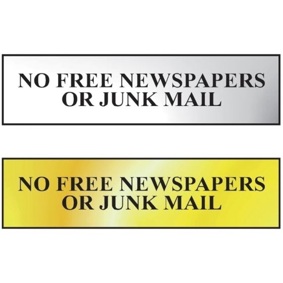 No Junk Mail Sign