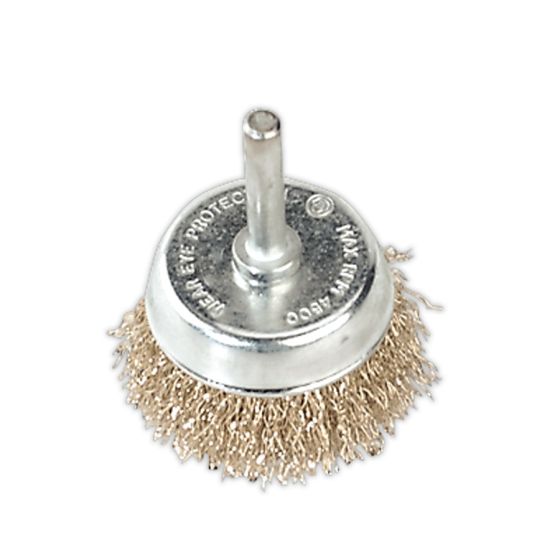 Wire Cup Brush Dia.50mm with 6mm Shaft Sealey Part No. SCB50