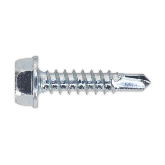 Self Drilling Screw 4.2x19mm Hex Head Zinc DIN 7504K - 100 Pack Sealey