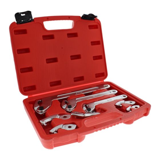 Adjustable C Spanner, Hook & Pin Wrench Set - 11 Pieces