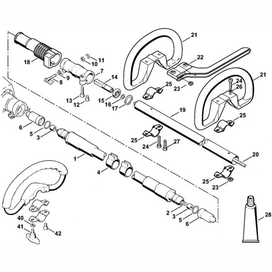 Shaft & Loop Handle Assembly for Stihl FR108 Backpack Brushcutter