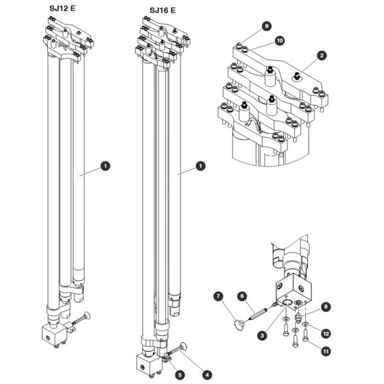 Mast Cylinder for Skyjack SJ12 E Vertical Mast
