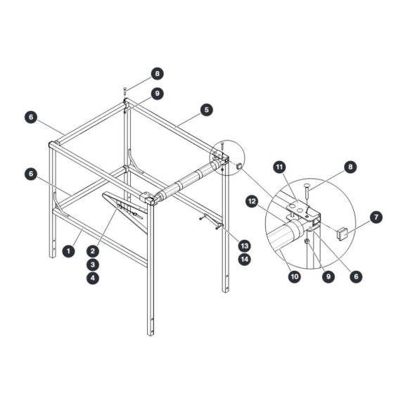 Railings Half Gate for Skyjack SJ12 E Vertical Mast