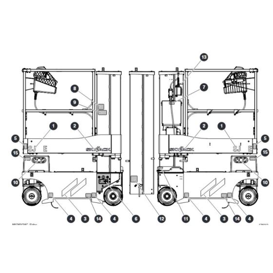 Side Labels for Skyjack SJ12 E Vertical Mast