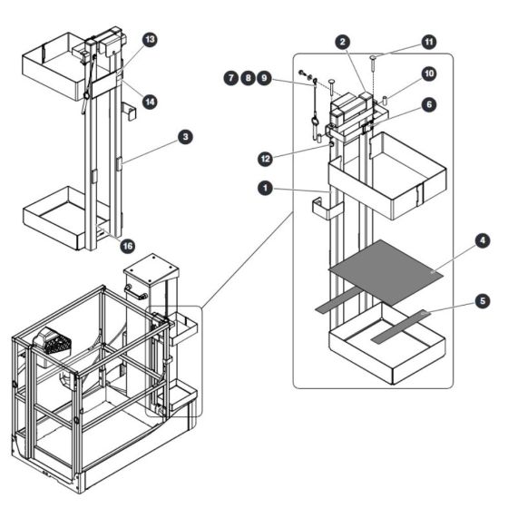 Tube Casy for Skyjack SJ12 E Vertical Mast