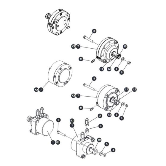 Wheel Motor and Brake for Skyjack SJ16 Access Platforms