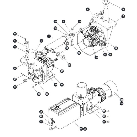 Drive and Steer Group for Skyjack SJ16 E Vertical Mast