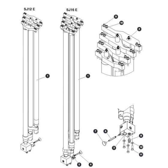 Mast Cylinder for Skyjack SJ16 E Vertical Mast