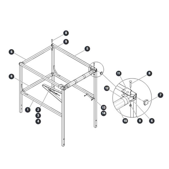 Railings Half Gate for Skyjack SJ16 E Vertical Mast