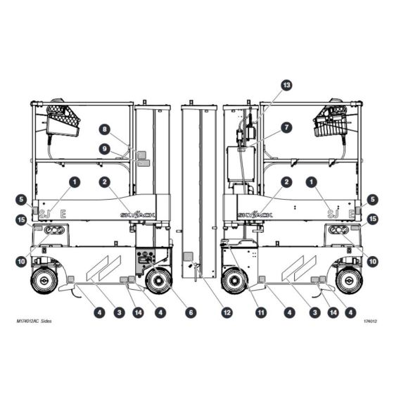 Side Labels for Skyjack SJ16 E Vertical Mast