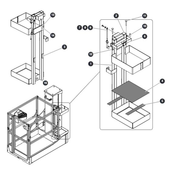 Tube Casy for Skyjack SJ16 E Vertical Mast