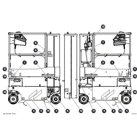 Labels - Sides for Skyjack SJ20 E Vertical Mast