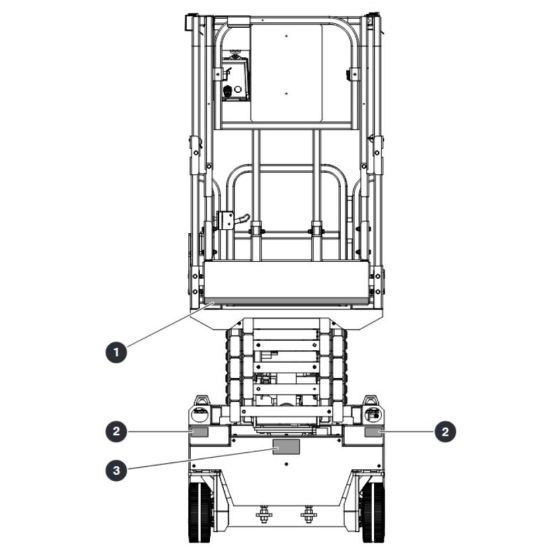 Front Labels for Skyjack SJ3013 Micro DC Scissor Lift