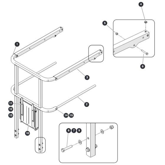 Extension Platform Hinged Railings for Skyjack SJ3219 Micro DC Scissor Lift