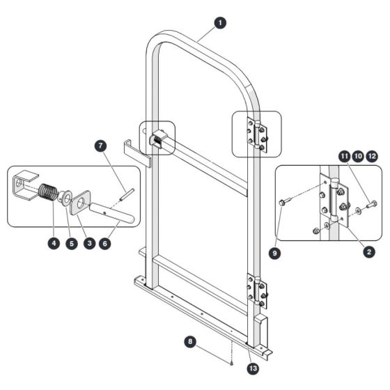 Full Gate Hinged Railings for Skyjack SJ3219 Micro DC Scissor Lift