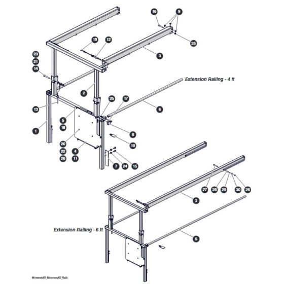 Extension Railing for Skyjack SJ3220 DC Scissor Lift