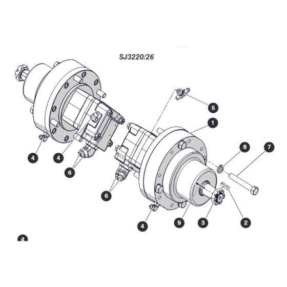 Wheel Motor/Disc Brake (CE, AS & KC) for Skyjack SJ3220 DC Scissor Lift