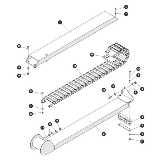 Cable Track Assembly for Skyjack SJ45 AJEplus Articulating Boom