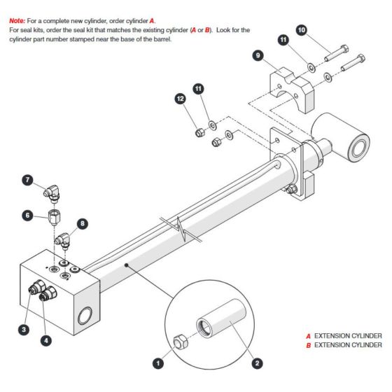 Extension Cylinder Assembly for Skyjack SJ45 AJEplus Articulating Boom