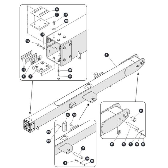 Main Boom Assembly for Skyjack SJ45 AJEplus Articulating Boom