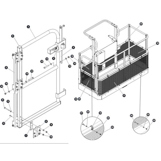 Platform Mesh - AS Assembly for Skyjack SJ45 AJEplus Articulating Boom