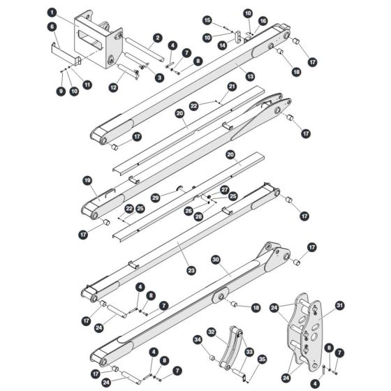 Riser Assembly for Skyjack SJ45 AJEplus Articulating Boom