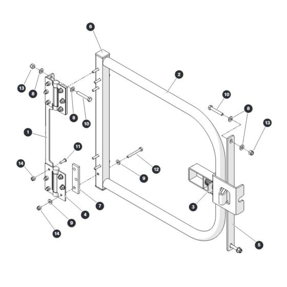 Swing Gate Assembly for Skyjack SJ45 AJEplus Articulating Boom