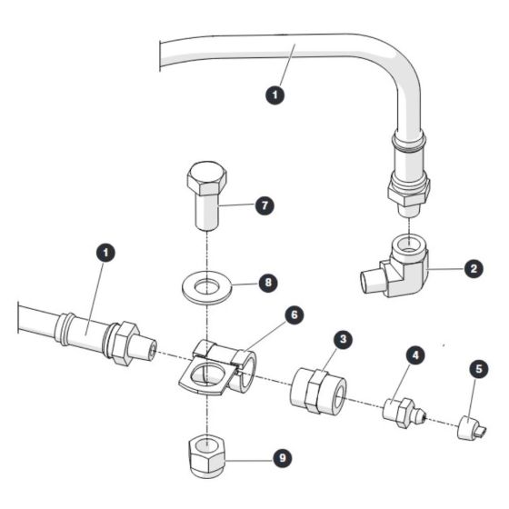Grease Line for Skyjack SJ45 AJHEplus Articulating Boom