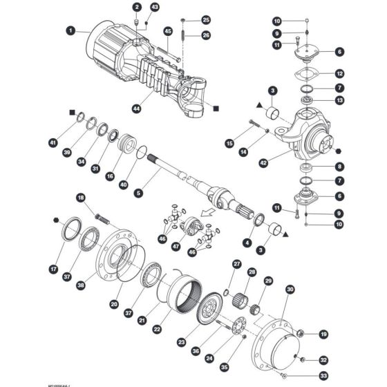 Hub Reduction - Front Axle for Skyjack SJ45 AJHEplus Articulating Boom
