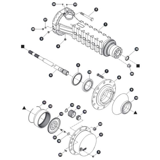 Hub Reduction - Rear Axle for Skyjack SJ45 AJHEplus Articulating Boom