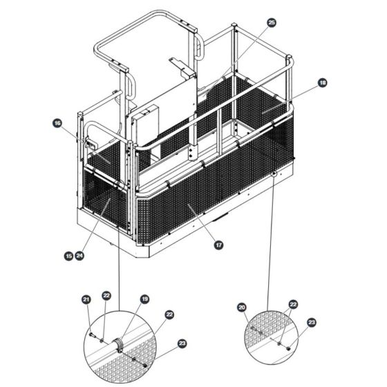 Platform Mesh - AS-1 for Skyjack SJ45 AJHEplus Articulating Boom