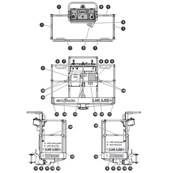 Labels - Platform for Skyjack SJ45 AJHEplus Articulating Boom