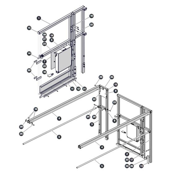 Extension Railing and Front Gate - Aircraft Option for Skyjack SJ4720 DC Scissor Lift