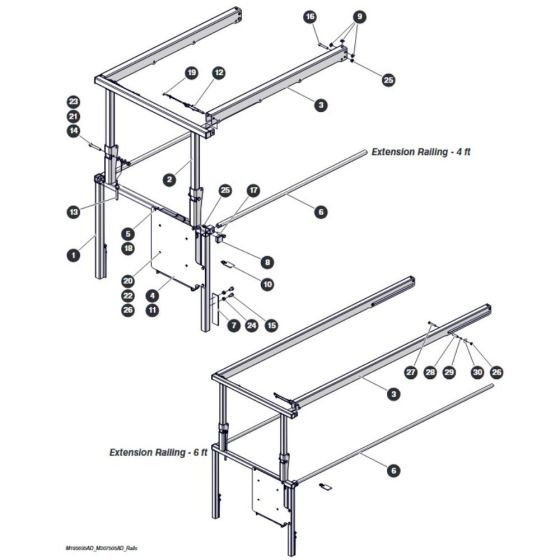 Extension Railing for Skyjack SJ4720 DC Scissor Lift