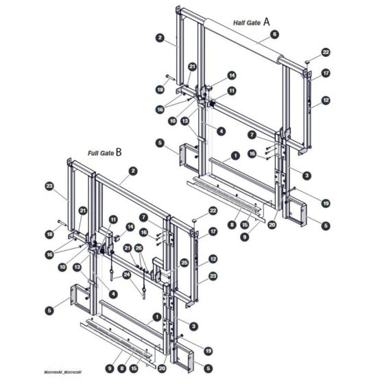 Rear Gates for Skyjack SJ4720 DC Scissor Lift