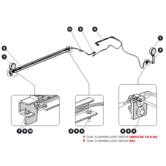 Dual Flashing Light Group for Skyjack SJ4726 DC Scissor Lift