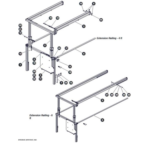 Extension Railing for Skyjack SJ4726 DC Scissor Lift