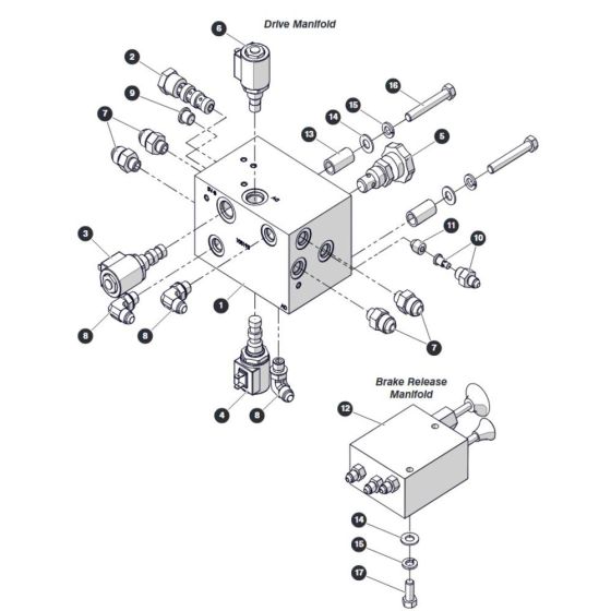 Drive Manifold AS & KC for Skyjack SJ4732 DC Scissor Lift