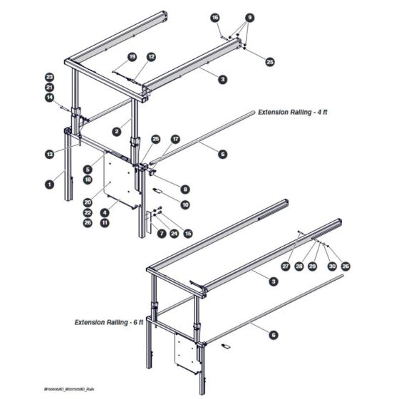 Extension Railing for Skyjack SJ4732 DC Scissor Lift