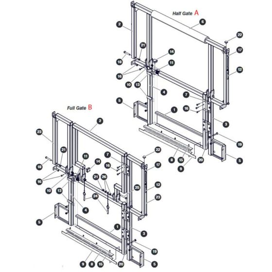 Rear Gates for Skyjack SJ4732 DC Scissor Lift