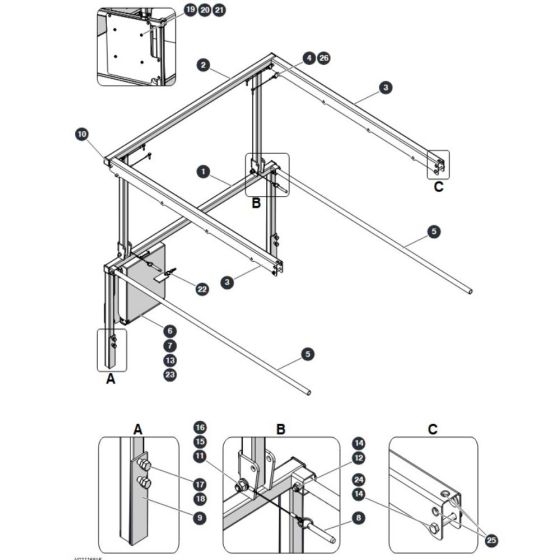 sj4740-extension-railing for Skyjack SJ4740 DC Scissor Lift