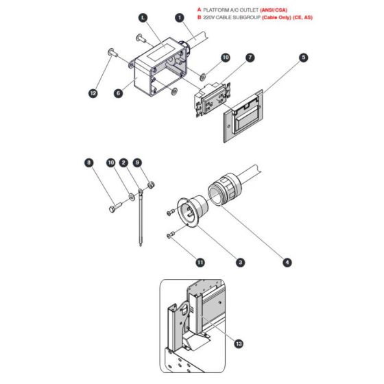 Platform A/C Outlet for Skyjack SJ4740 DC Scissor Lift