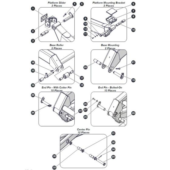Scissors Hardware for Skyjack SJ4740 DC Scissor Lift