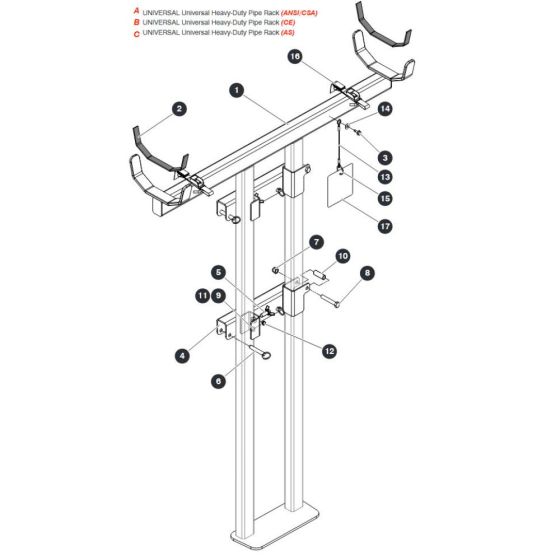 Universal Heavy-Duty Pipe Rack for Skyjack SJ4740 DC Scissor Lift